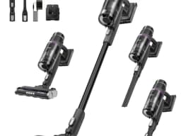 Eureka ReactiSense 440 cordless stick vacuum in silver and blue