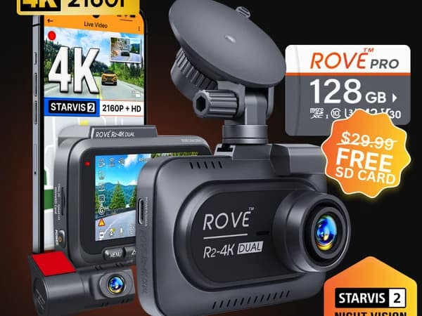 ROVE R2-4K DUAL front and rear dash cam system