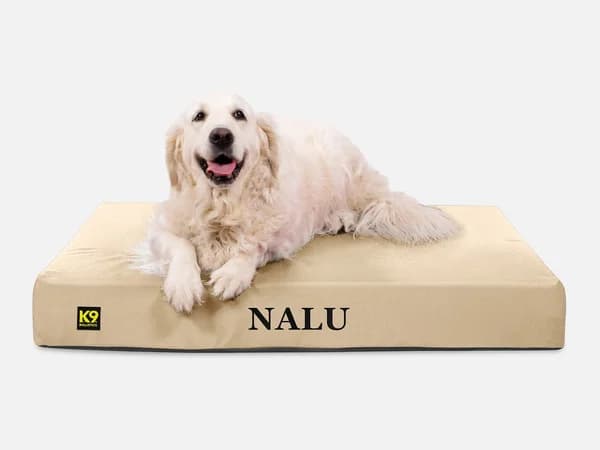 K9 Ballistics Tough Rectangle Orthopedic dog bed in sand stone