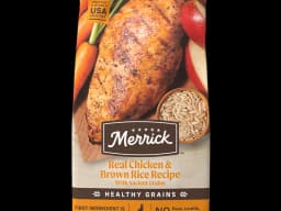 Merrick Healthy Grains Chicken and Brown Rice dry dog food bag