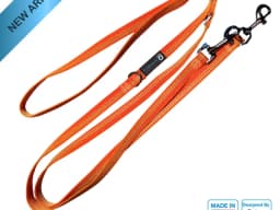 Blue-9 Reflective Multi-Function dog leash in orange