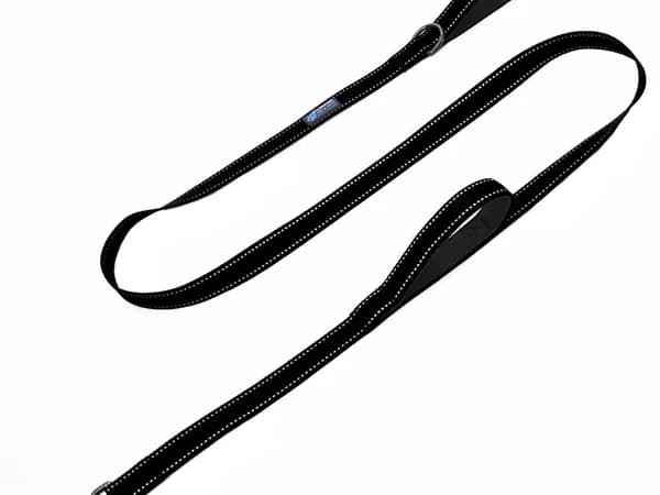 Max and Neo Double Handle reflective dog leash in black
