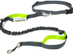 Tuff Mutt Hands Free bungee dog leash in green