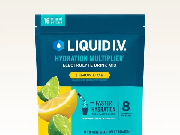 Liquid I.V. Hydration Multiplier Lemon Lime 16-count electrolyte powder pouch