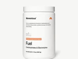 Momentous Fuel intra-workout energy and hydration drink mix jar