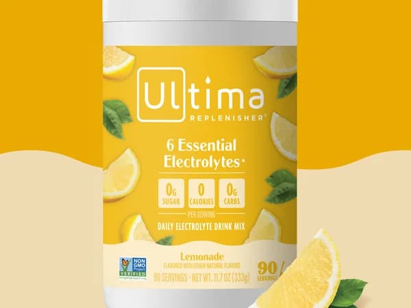 Ultima Replenisher Lemonade electrolyte powder 90-serving canister