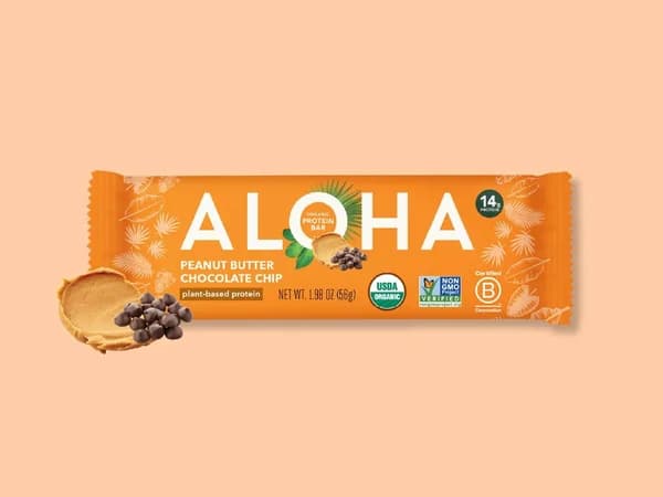 ALOHA Peanut Butter Chocolate Chip organic plant-based protein bar