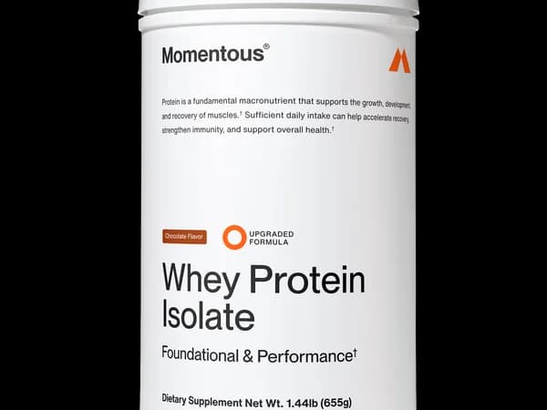 Momentous Essential Grass-Fed Whey Protein Isolate powder