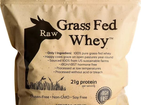 Raw Grass Fed Whey Protein unflavored 5lb bulk bag