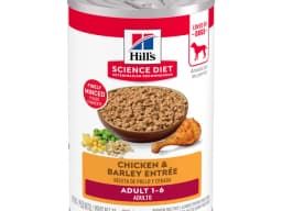 Hill's Science Diet Adult chicken and barley wet dog food can
